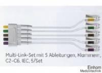 Multi-Link-Set, 5 Ableitungen, Klammern, IEC, C2-C6, 130 cm