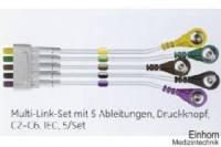 Multi-Link-Set, 5 Ableitungen, Druckknopf, IEC, C2-C6, 130 cm