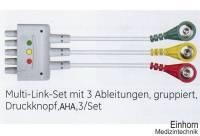 Multi-Link-Set, 3 Ableitungen, Druckknopf, AHA, 130 cm