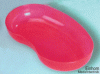 Nierenschale aus PP, rot transluzent, 260 x 137 x 40 mm
