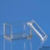 Färbetrog, Natron-Kalk-Glas, mit Deckel 105 x 85 x 70 mm