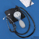 ri-san Blutdruckmessgerät Ø 64 mm blau mit Stethoskop, 1-Schlauch (mit Bügel-Klettenmanschette Erwac